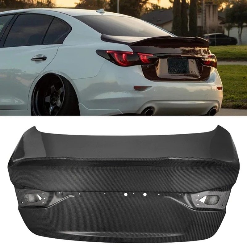 PSM Style Real Carbon Fiber Rear Trunk Lid for  Q50 Q50S Q50L Rear Trunk Boot Lid